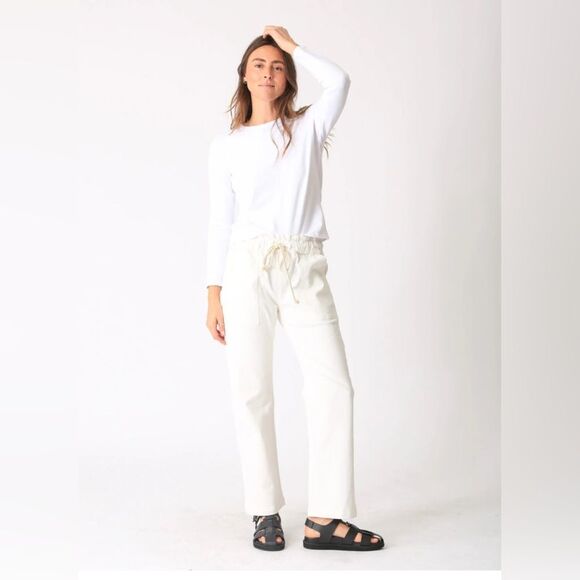 Electric & Rose Easy Drawstring Pant in white    XS NWT - Picture 1 of 10